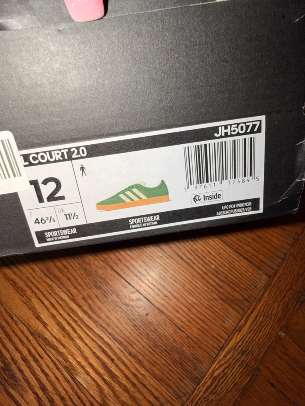 adidas Court 2.0 Green and Orange Box Illustration